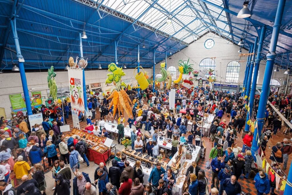 Abergavenny Market on a busy Tuesday